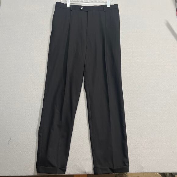 Axcess Pants Mens W34 X L32 Black Wool Dress Slacks - Picture 1 of 6